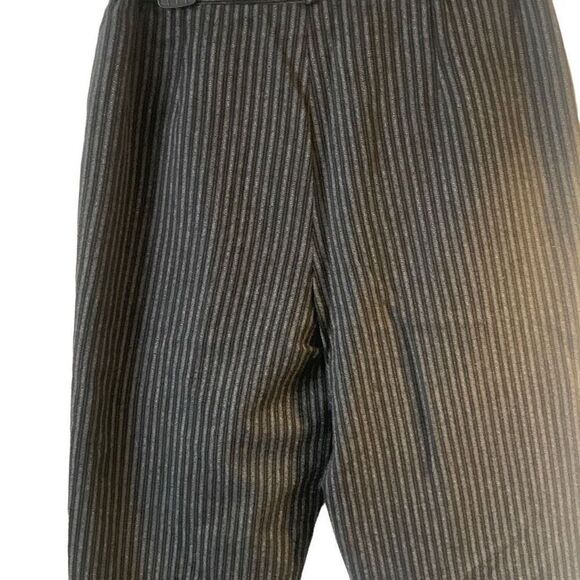 Pre Owned Women’s Just For Petites Pants Casual Sz 12 Black Gray Stripe Classic - Picture 6 of 11